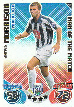 James Morrison West Bromwich Albion 2010/11 Topps Match Attax Man of the Match #431